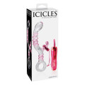 Icicles No. 16 Glazen Rabbit Vibrator Transparant met Roze