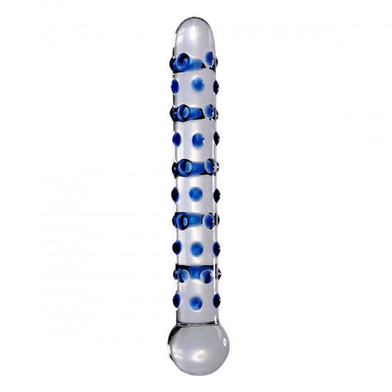 Icicles No. 50 Glazen Dildo Transparant met Blauw