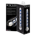 Icicles No. 50 Glazen Dildo Transparant met Blauw