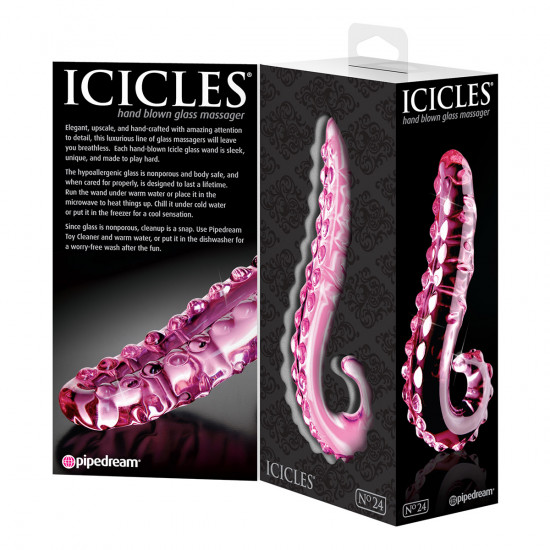 Icicles No. 24 Glazen Dildo Roze