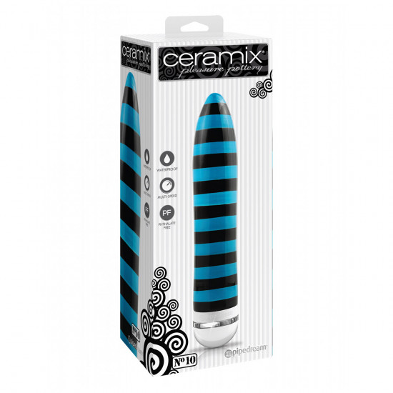 Ceramix No. 10 Keramische Staaf Vibrator Blauw/Zwart/Wit