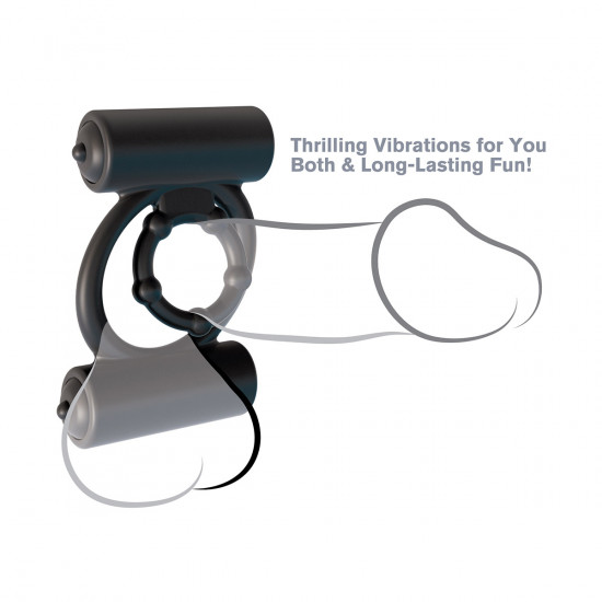 C-Ringz Extreme Double Trouble Cockring Zwart