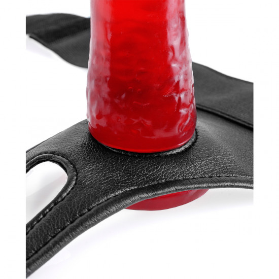 Fetish Crotchless Strap On Harness Zwart