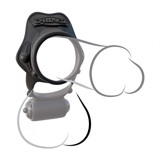 C-Ringz Rock Hard Vibrating Ring Cockring Zwart