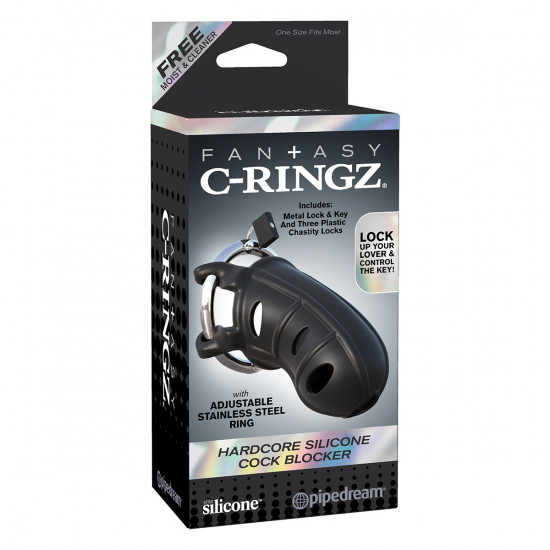 C-Ringz Hardcore Silicone Cock Blocker Sleeve Zwart