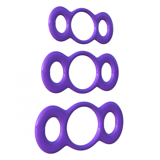 C-Ringz 3-Ring Quick Release Trainer Cockring Set Paars