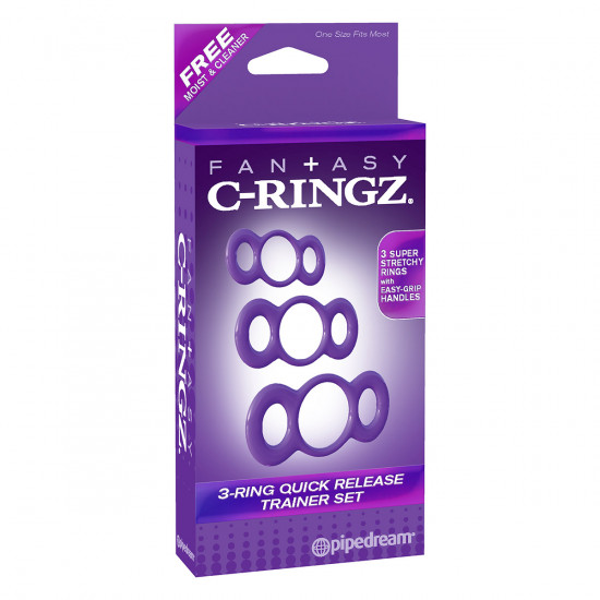 C-Ringz 3-Ring Quick Release Trainer Cockring Set Paars