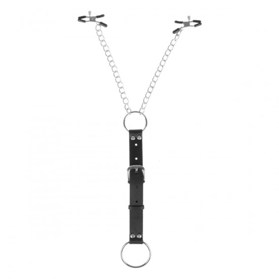 Fetish Fantasy Nipple Clamps & Cockring Set Zilver