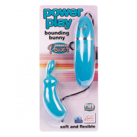 Power Play Bounding Bunny Clitoris Stimulator Blauw