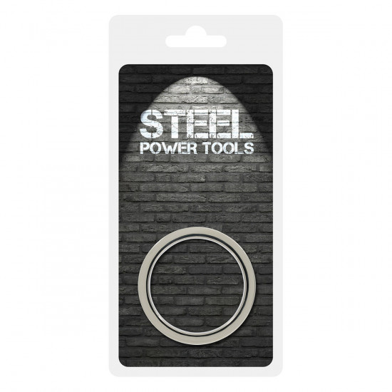 Steel Ribbed Cockring Zilver