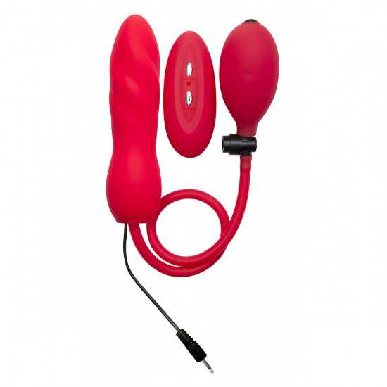 Ouch! Inflatable Vibrating Silicone Twist Vibrator Rood