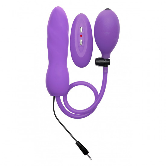 Ouch! Inflatable Vibrating Silicone Twist Vibrator Paars