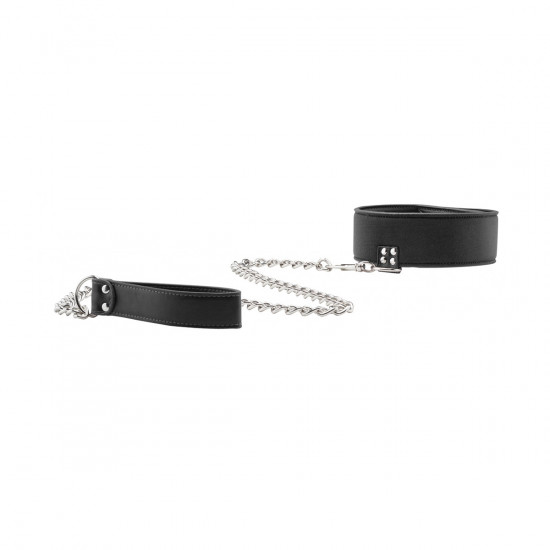 Ouch! Reversible Collar With Leash Halsband Zwart