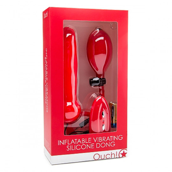 Ouch! Inflatable Vibrating Silicone Vibrator Rood