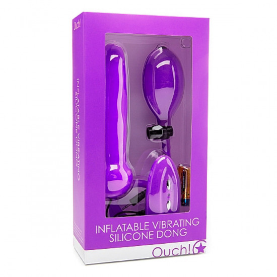 Ouch! Inflatable Vibrating Silicone Vibrator Paars