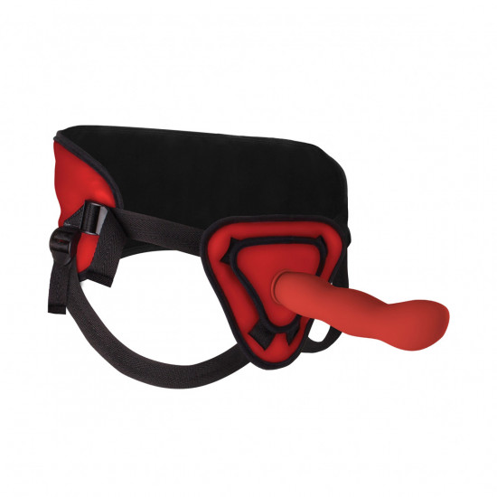 Ouch! Silicone Strap-On Set 10 Inch Rood