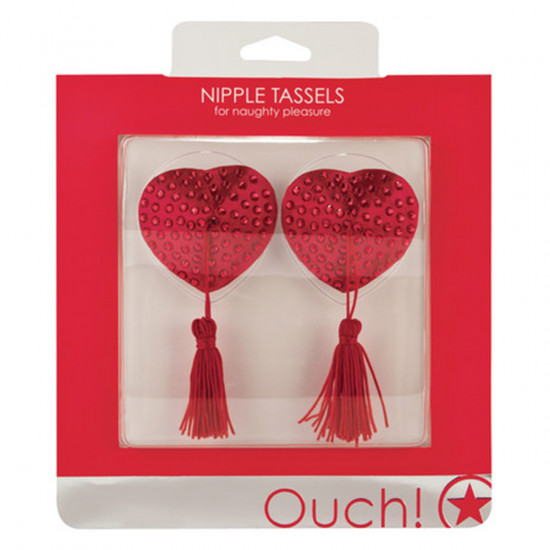 Ouch! Nipple Tassels Heart Rood