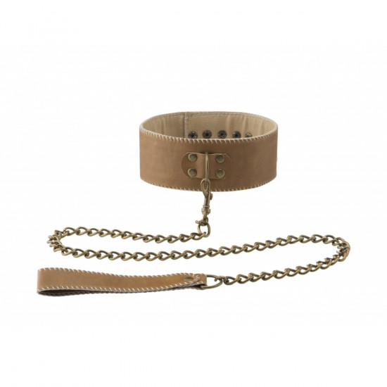 Ouch! Halsband Met Riem Bruin