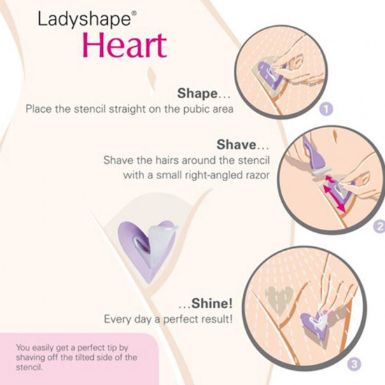 Ladyshape Heart Scheer Sjabloon Wit/Paars