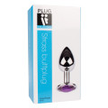 Plug It Strass Buttplug Small Zilver/Paars