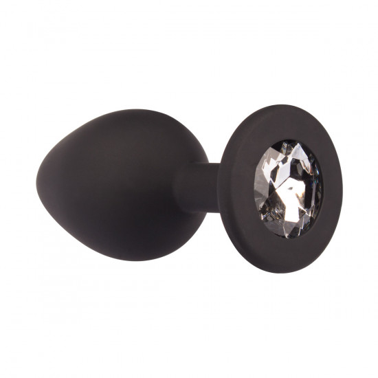 Plug It Strass Buttplug Medium Zwart/Zilver