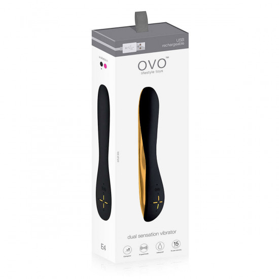Ovo E4 Dual Sensation Vibrator Zwart/Goud