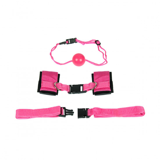 Sinners Sex Straps With Ball Gag Set Roze