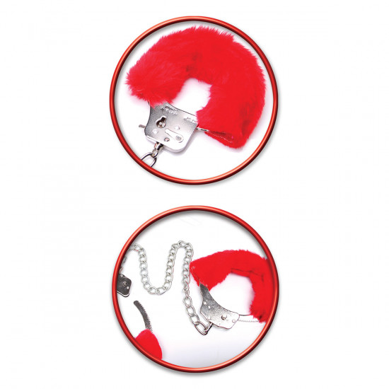 Furry Enkel en Handboeien Set Rood