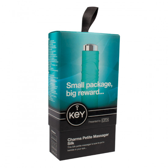 Key Charms Petite Silk Mini Vibrator Turquoise