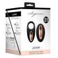 Elegance Poise Vibrerende Cockring + Stimulator Zwart