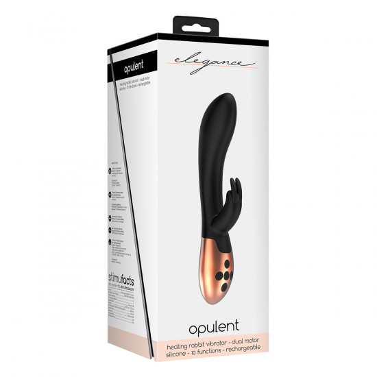 Elegance Opulent Heating Rabbit Vibrator Zwart