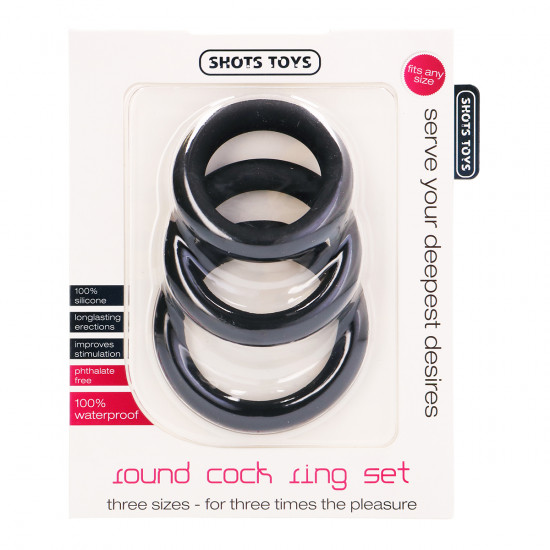 Round Cockring Set Zwart