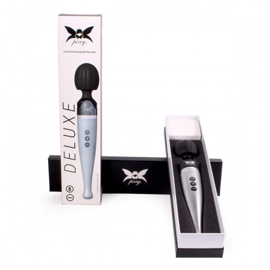 Pixey Deluxe Oplaadbare Massage Vibrator Zwart/Zilver