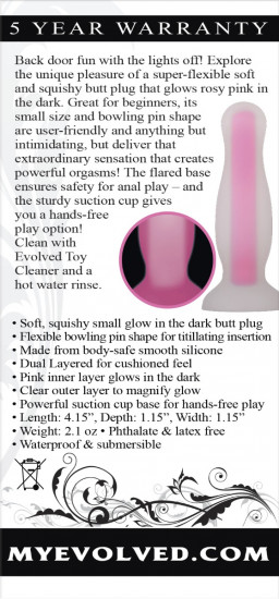 Evolved Luminous Glow In The Dark Buttplug Small Roze