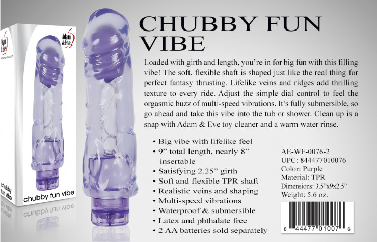 Adam & Eve Blue Chubby Fun Vibe Vibrator Paars