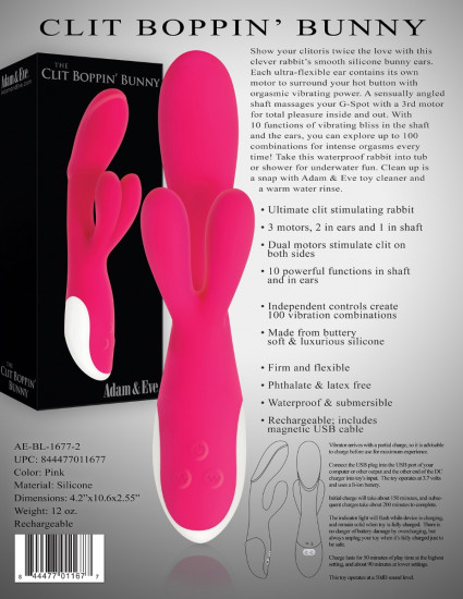 Adam & Eve Clit Boppin Bunny Vibrator Fuchsia