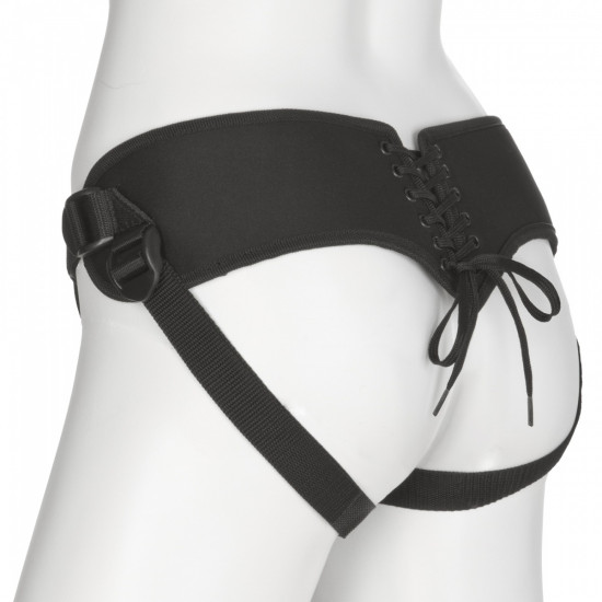 Doc Johnson Corset Harness Plug Strap-On Zwart