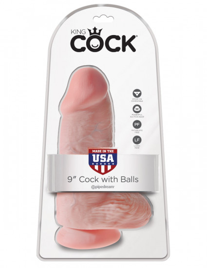 King Cock 9 Inch Chubby with Balls Dildo Blank
