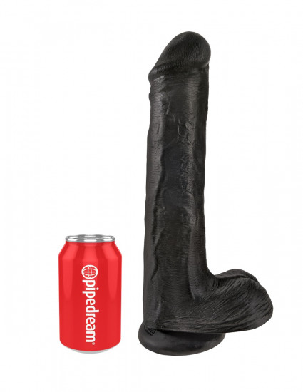 King Cock 13 Inch Cock with Balls Dildo Zwart
