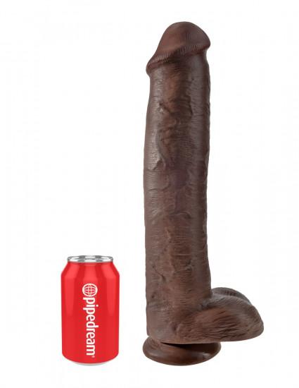 King Cock 15 Inch Cock with Balls Dildo Bruin