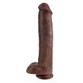 King Cock 15 Inch Cock with Balls Dildo Bruin