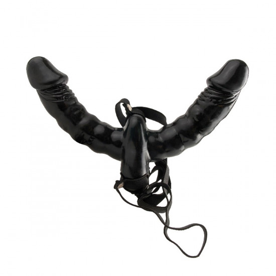 Fetish Fantasy Vibrating Double Delight Strap-On Zwart