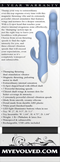 Evolved Thump 'N Thrust Vibrator Lichtblauw