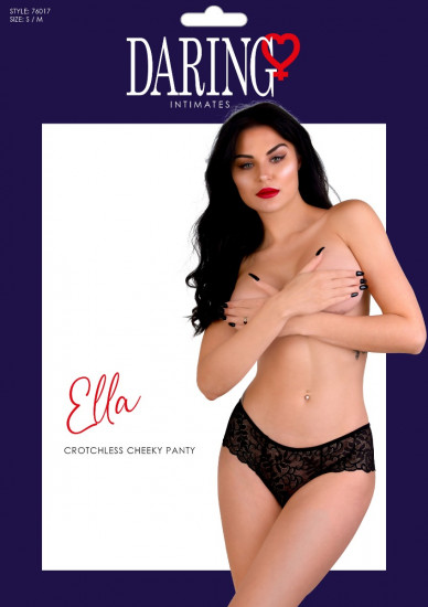 Daring Intimates Ella Crotchless Slip Zwart L/XL
