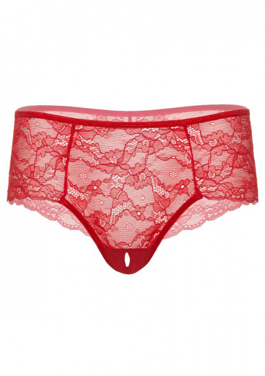 Daring Intimates Ella Crotchless Slip Rood S/M