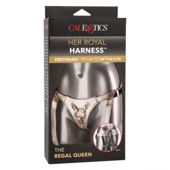 CalExotics Crotchless Harness The Regal Queen Zilver