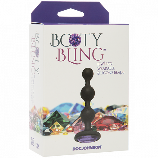 Doc Johnson Booty Bling Buttplug Zwart met Paars