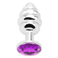 Seamless Anal Butt Plug Small Zilver/Paars