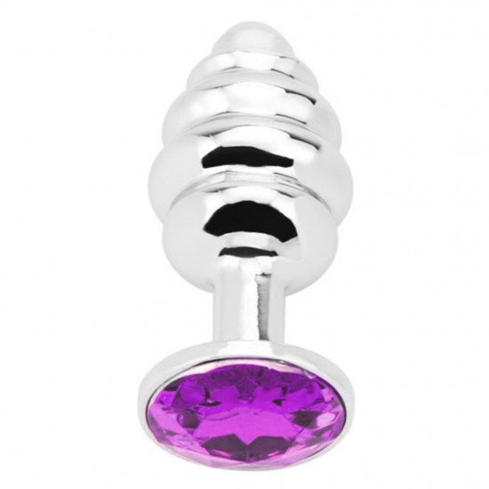 Seamless Anal Butt Plug Small Zilver/Paars