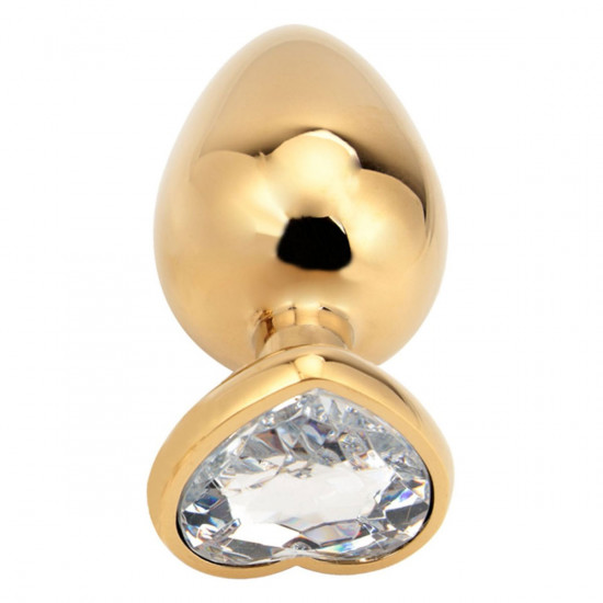 Seamless Anal Butt Plug Hart Medium Goud/Wit